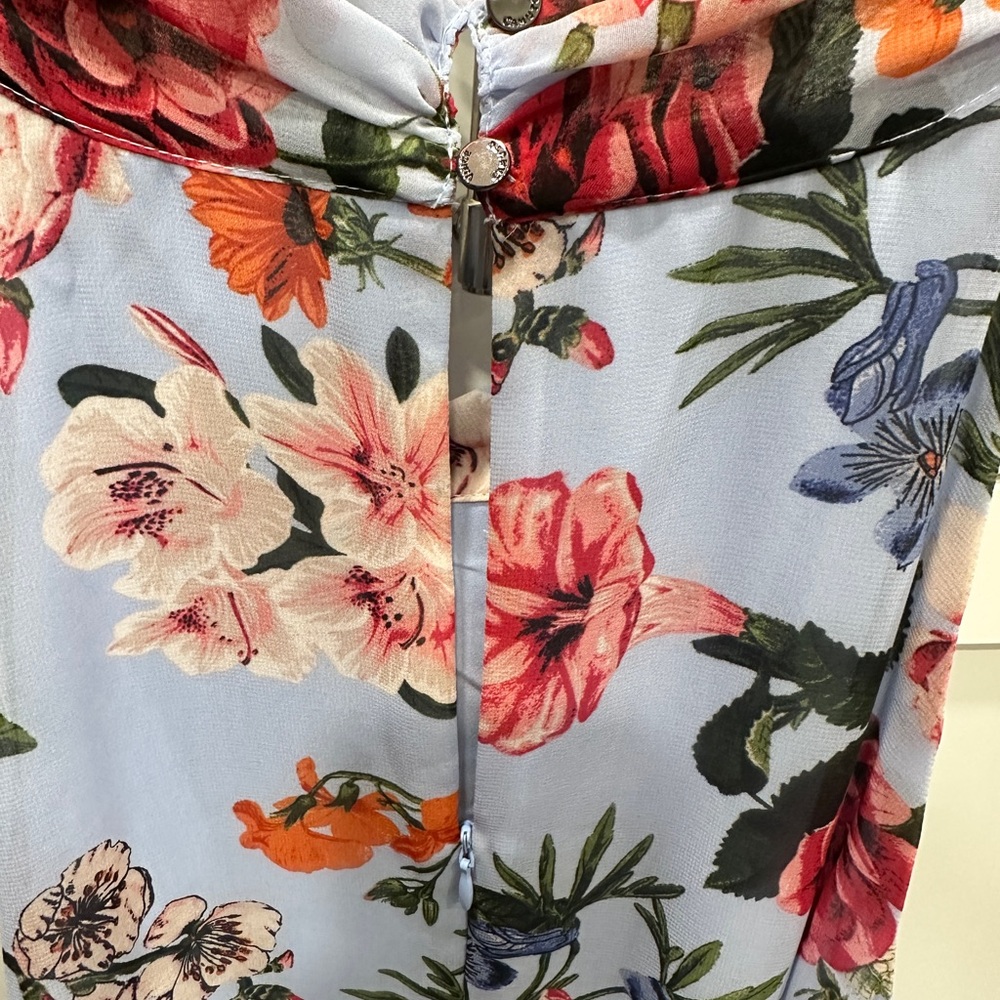 Vince Camuto Floral Sleeveless Dress with Neck Bow NWY SZ 16 - Picture 8 of 9